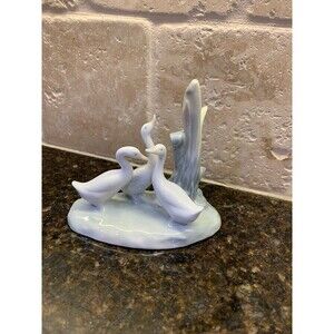 VTG NAO Lladro 3 Geese Porcelain Figurine EUC